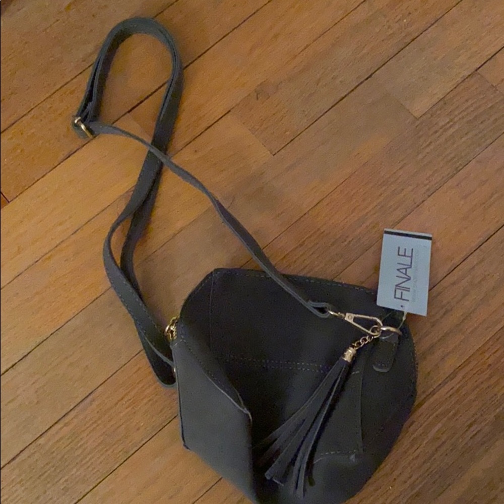 Dark Gray Finale Purse with Silver Zipper